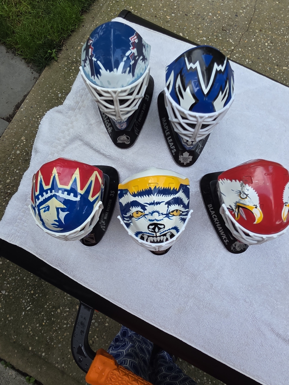 Canada McDonalds  Mini Goalie Mask Collection - Red, Blue, Yellow, White